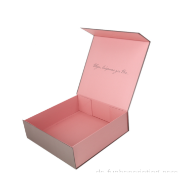 Benutzerdefinierte Logo Große rosa Papierverpackung Geschenkbox